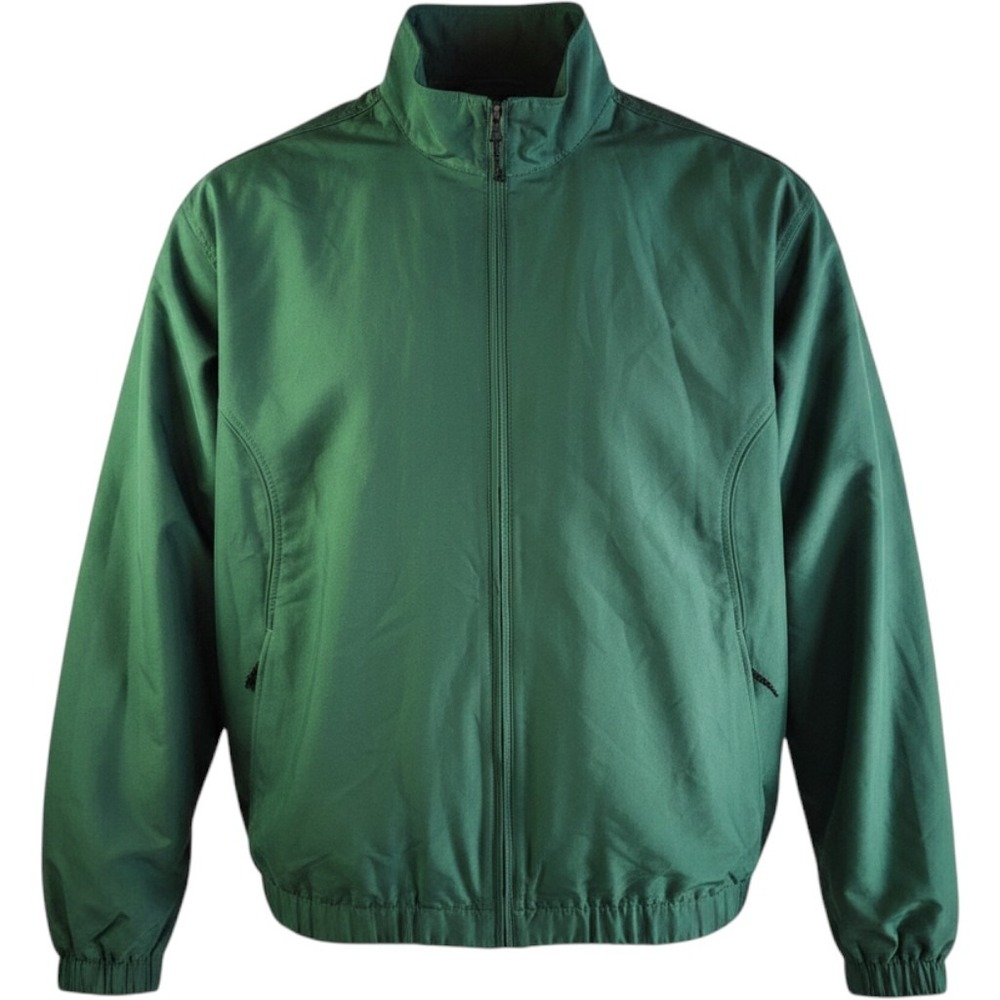 CUTTER BUCK Jacket Mens Large Green Windbreaker WindTec Bomber Lined Logo Coat